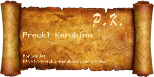 Preckl Kerubina névjegykártya